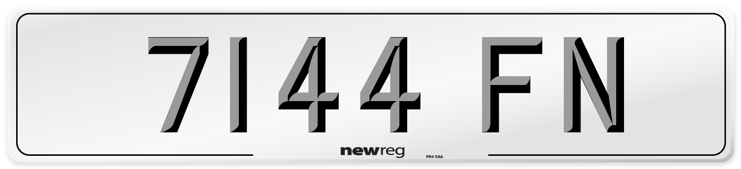 7144 FN Number Plate from New Reg